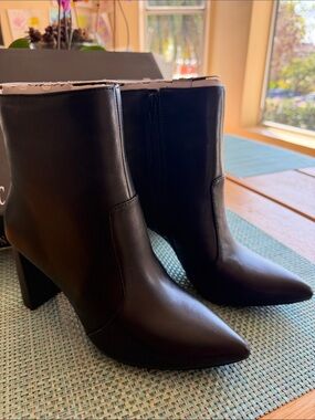 INC International Concepts Black Pointed-Toe Ankle Booties